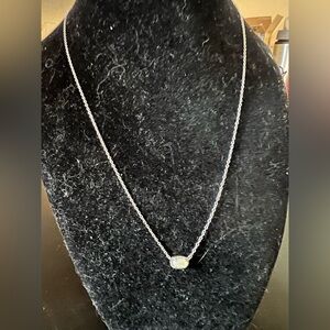 Kendra Scott silver tone Elisa Pendant necklace. Mother of Pearl 17” with 3” ex